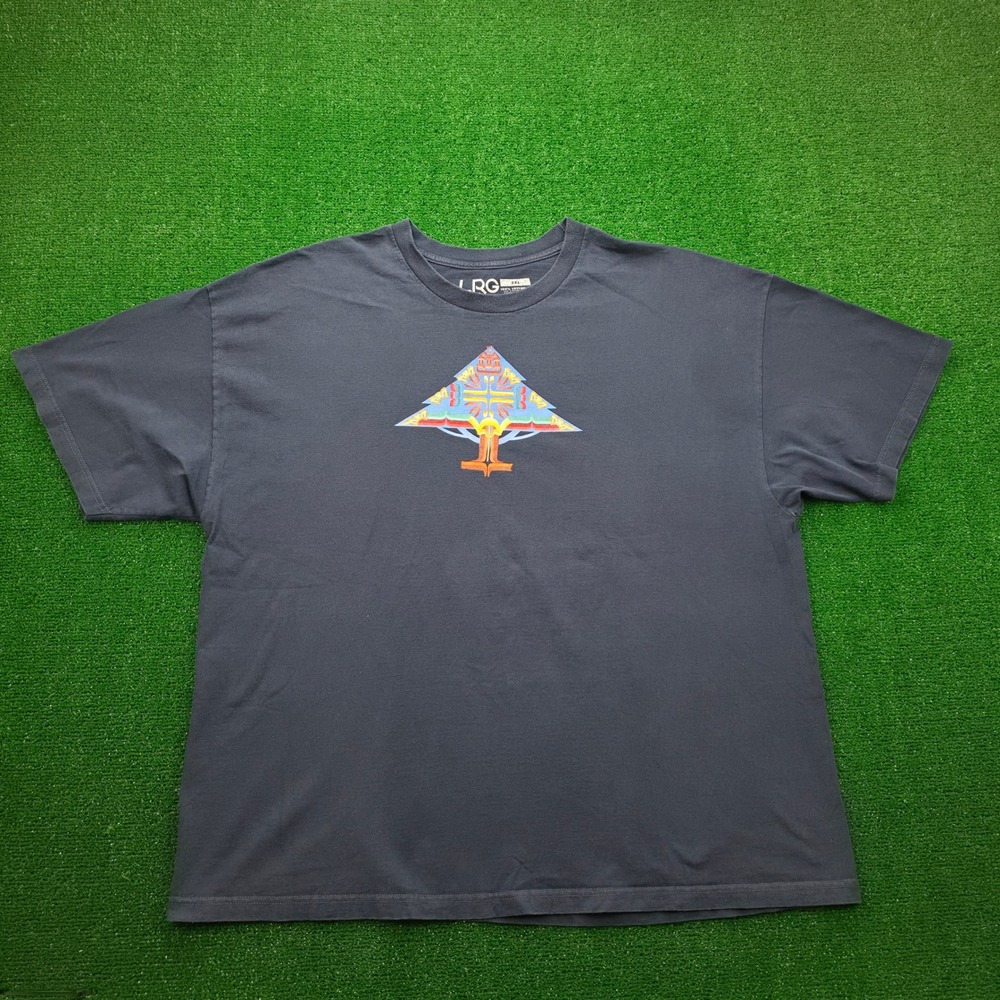LRG Tribal Tree Logo Graphic Tshirt Mens 3XL Navy Blue Short Sleeve Streetwear